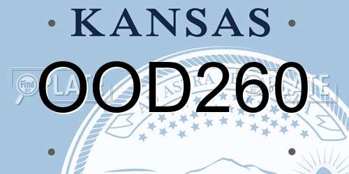 OOD260 Kansas License Plate