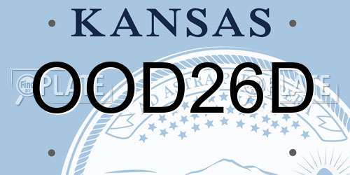 OOD26D Kansas License Plate