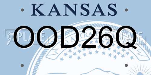 OOD26Q Kansas License Plate