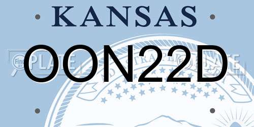 OON22D Kansas License Plate