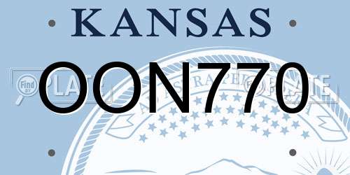 OON770 Kansas License Plate