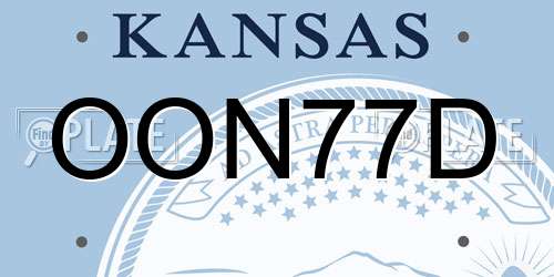 OON77D Kansas License Plate