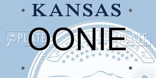 OONIE Kansas License Plate