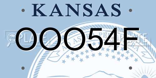 OOO54F Kansas License Plate