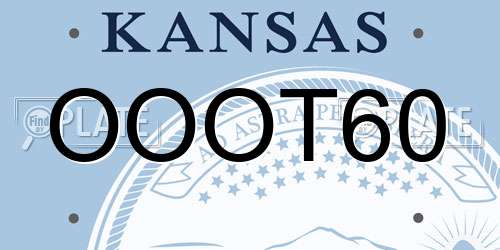 OOOT60 Kansas License Plate