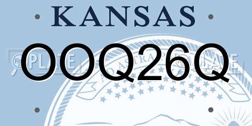 OOQ26Q Kansas License Plate