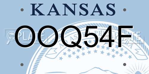 OOQ54F Kansas License Plate