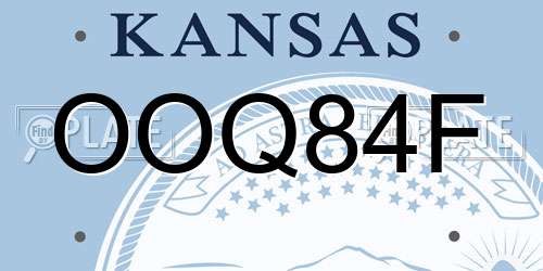 OOQ84F Kansas License Plate