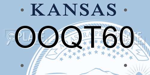 OOQT60 Kansas License Plate