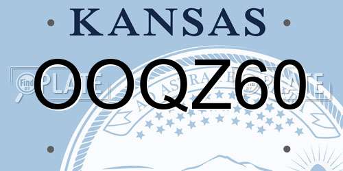 OOQZ60 Kansas License Plate