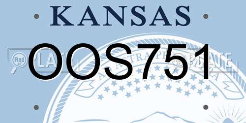OOS751 Kansas License Plate