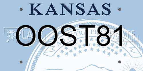OOST81 Kansas License Plate