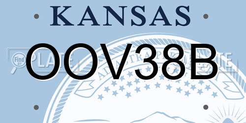 OOV38B Kansas License Plate
