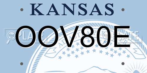 OOV80E Kansas License Plate