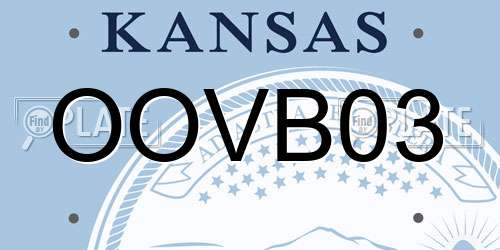 OOVB03 Kansas License Plate