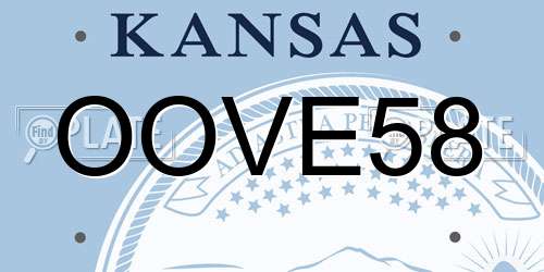 OOVE58 Kansas License Plate