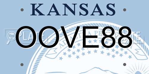 OOVE88 Kansas License Plate