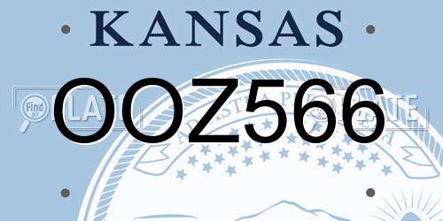 OOZ566 Kansas License Plate