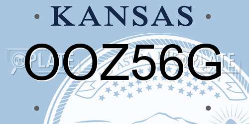 OOZ56G Kansas License Plate