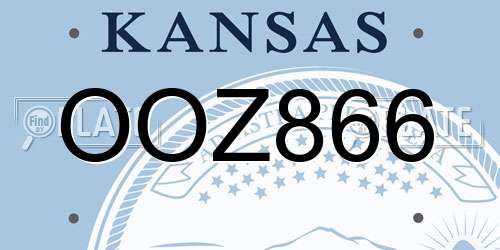 OOZ866 Kansas License Plate