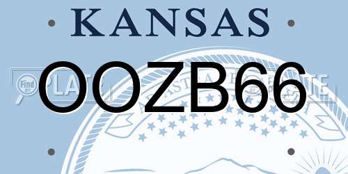 OOZB66 Kansas License Plate