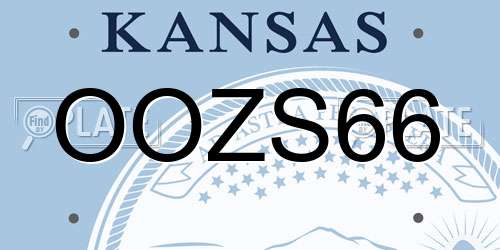 OOZS66 Kansas License Plate