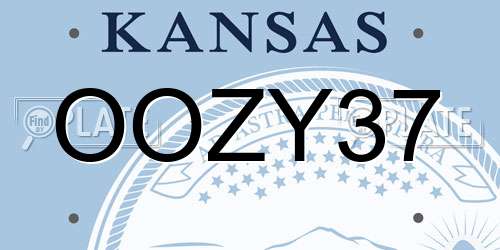 OOZY37 Kansas License Plate