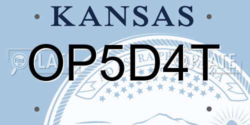 OP5D4T Kansas License Plate