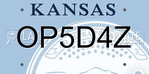 OP5D4Z Kansas License Plate