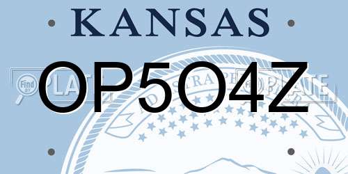 OP5O4Z Kansas License Plate