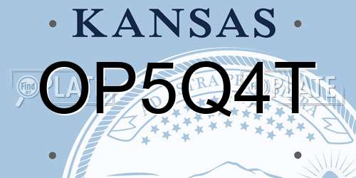 OP5Q4T Kansas License Plate