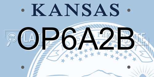 OP6A2B Kansas License Plate