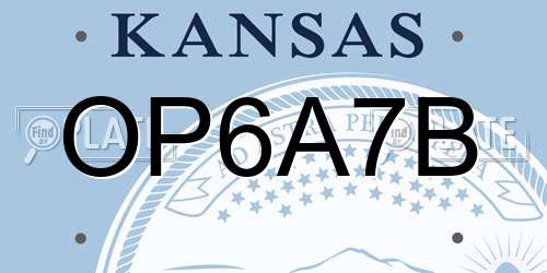 OP6A7B Kansas License Plate