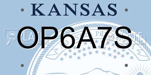 OP6A7S Kansas License Plate