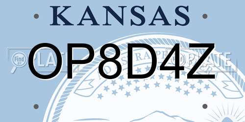 OP8D4Z Kansas License Plate