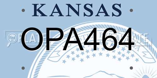 OPA464 Kansas License Plate