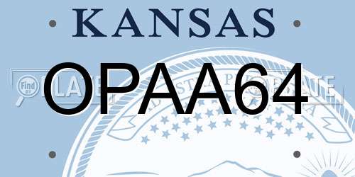 OPAA64 Kansas License Plate