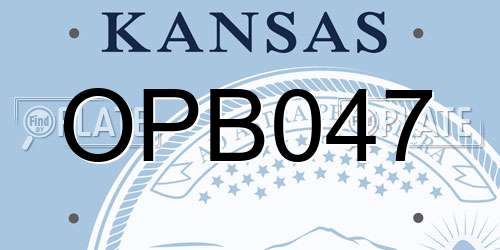 OPB047 Kansas License Plate
