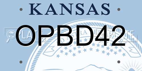 OPBD42 Kansas License Plate