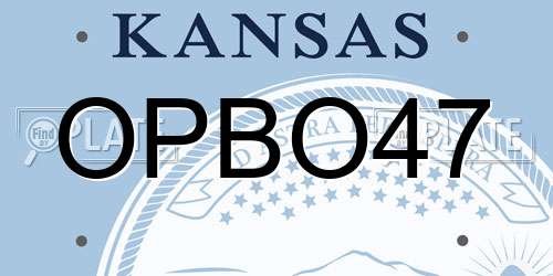 OPBO47 Kansas License Plate