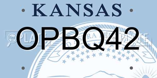 OPBQ42 Kansas License Plate