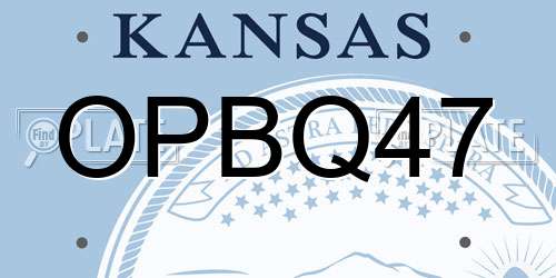 OPBQ47 Kansas License Plate