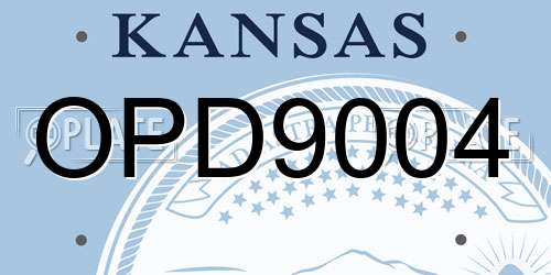 OPD9004 Kansas License Plate