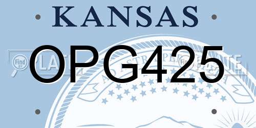 OPG425 Kansas License Plate