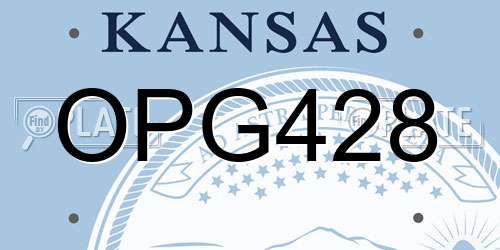 OPG428 Kansas License Plate