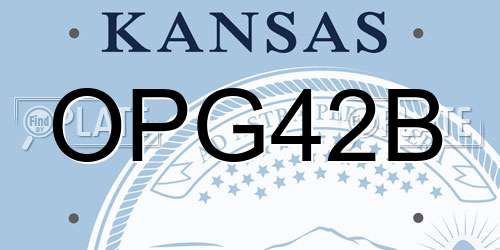 OPG42B Kansas License Plate
