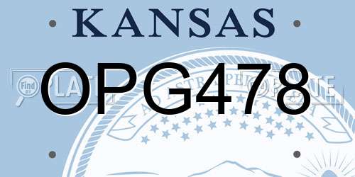 OPG478 Kansas License Plate