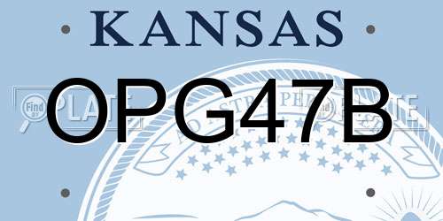 OPG47B Kansas License Plate