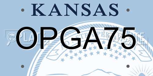 OPGA75 Kansas License Plate