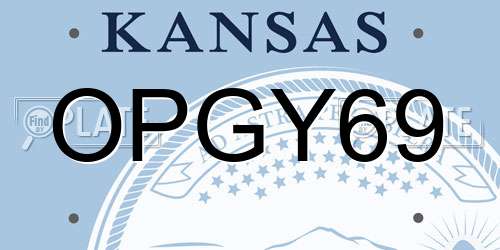 OPGY69 Kansas License Plate